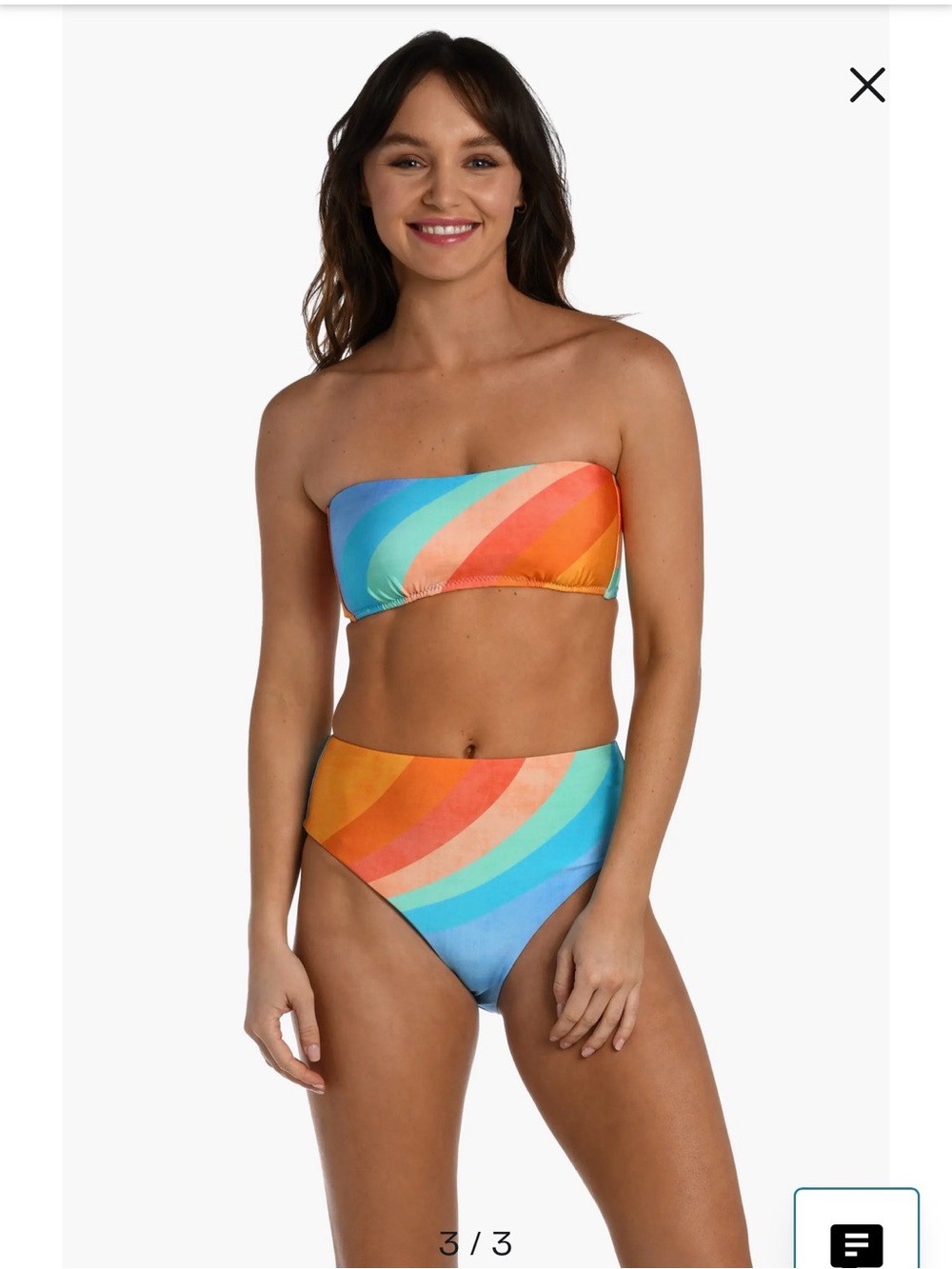 NWT Sunshine 79 Mod Convertible Bandeau Bikini Top size 8 Multicolor